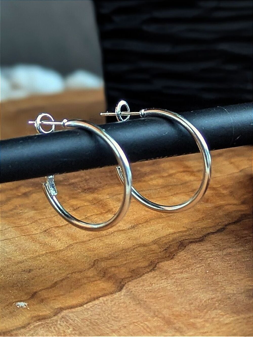 Silver Hoop Earrings Small Classic Minimalist Elegant Lightweight